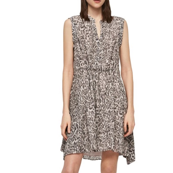 ALLSAINTS Clari Kara Leopard Print Dress - Picture 1 of 6